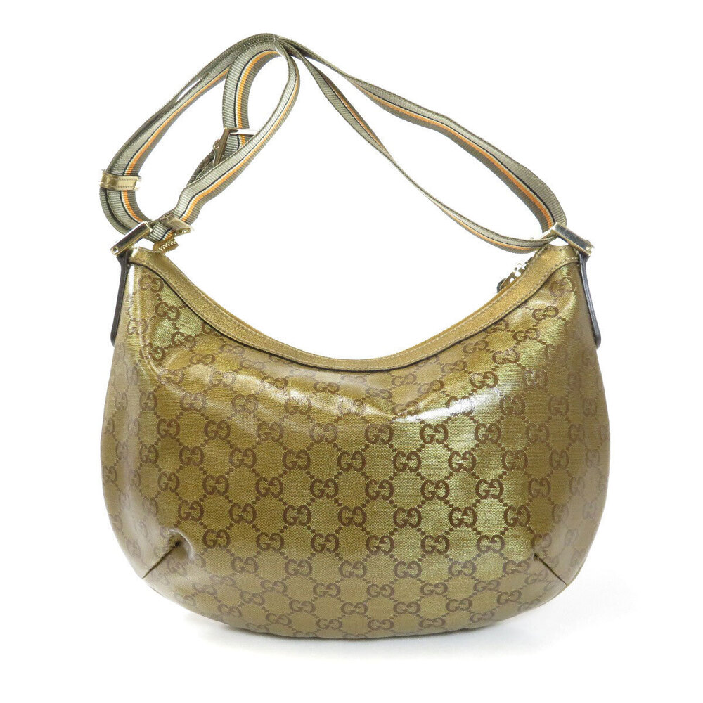 Gucci Sherry Bag Line Crystal GG Shoulder gold brown